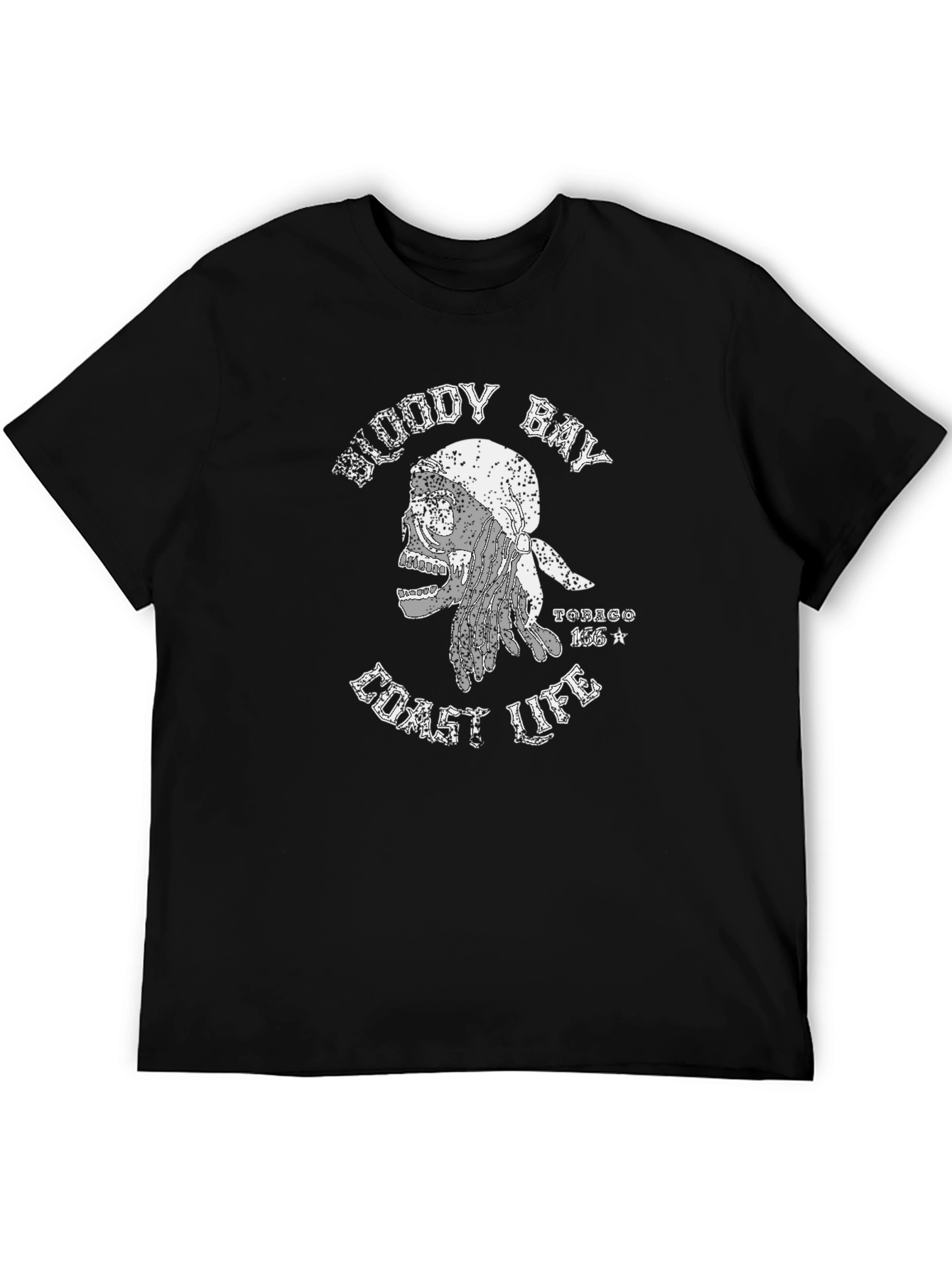 Bloody Bay Coast Life Skull Graphic T-Shirt