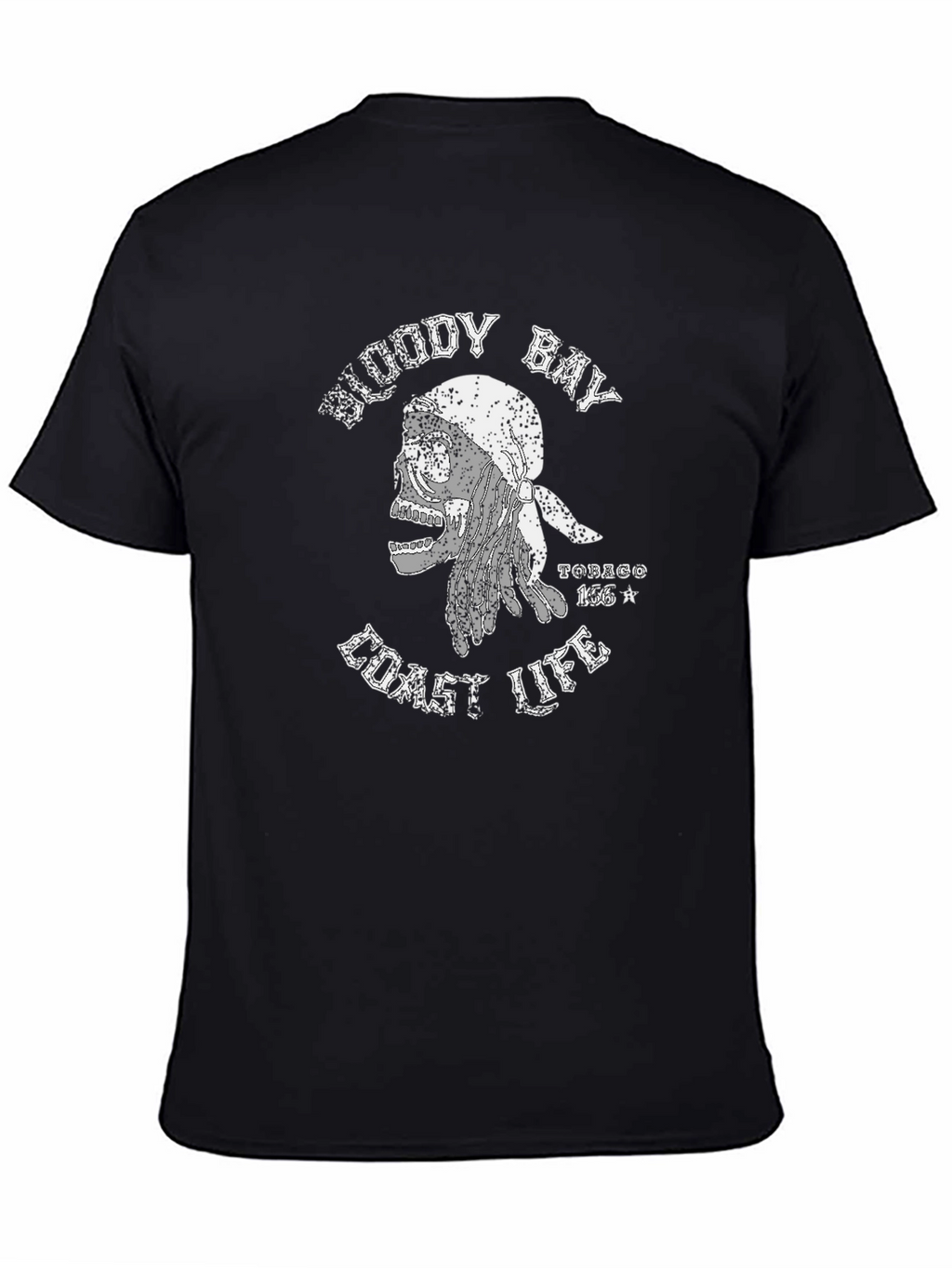 Bloody Bay Coast Life Skull Graphic T-Shirt
