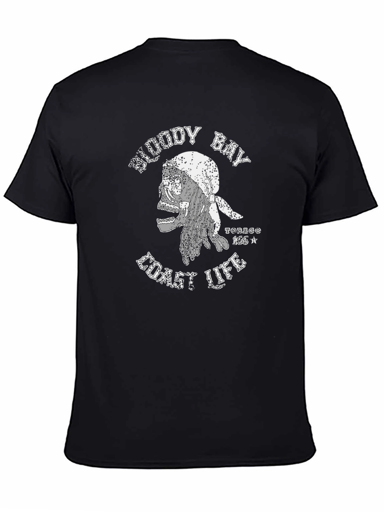 Bloody Bay Coast Life Skull Graphic T-Shirt