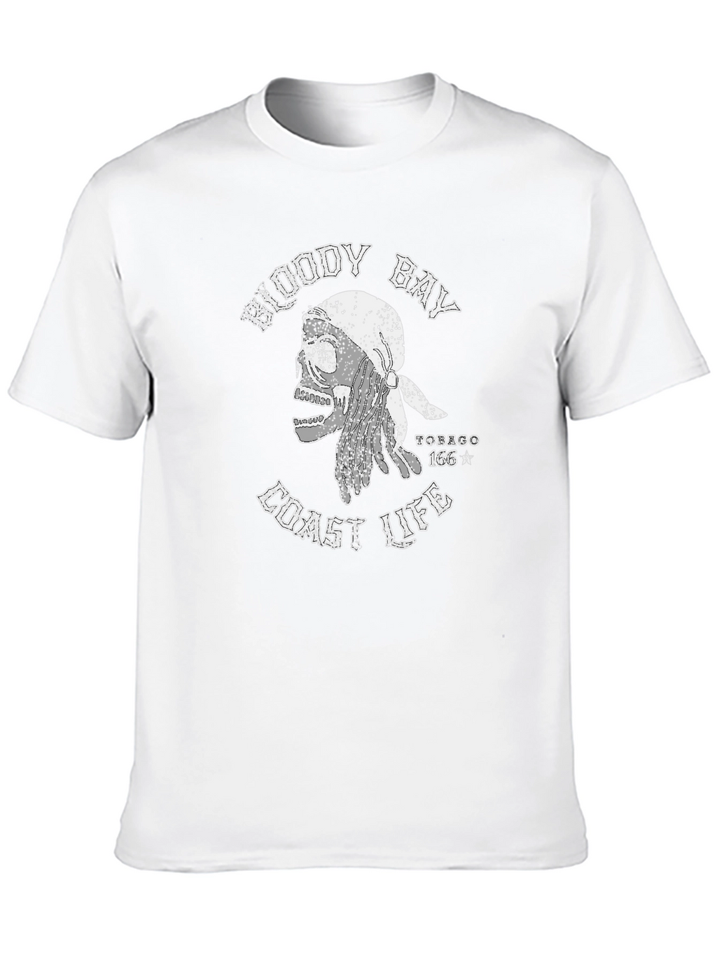 Bloody Bay Coast Life Skull Graphic T-Shirt