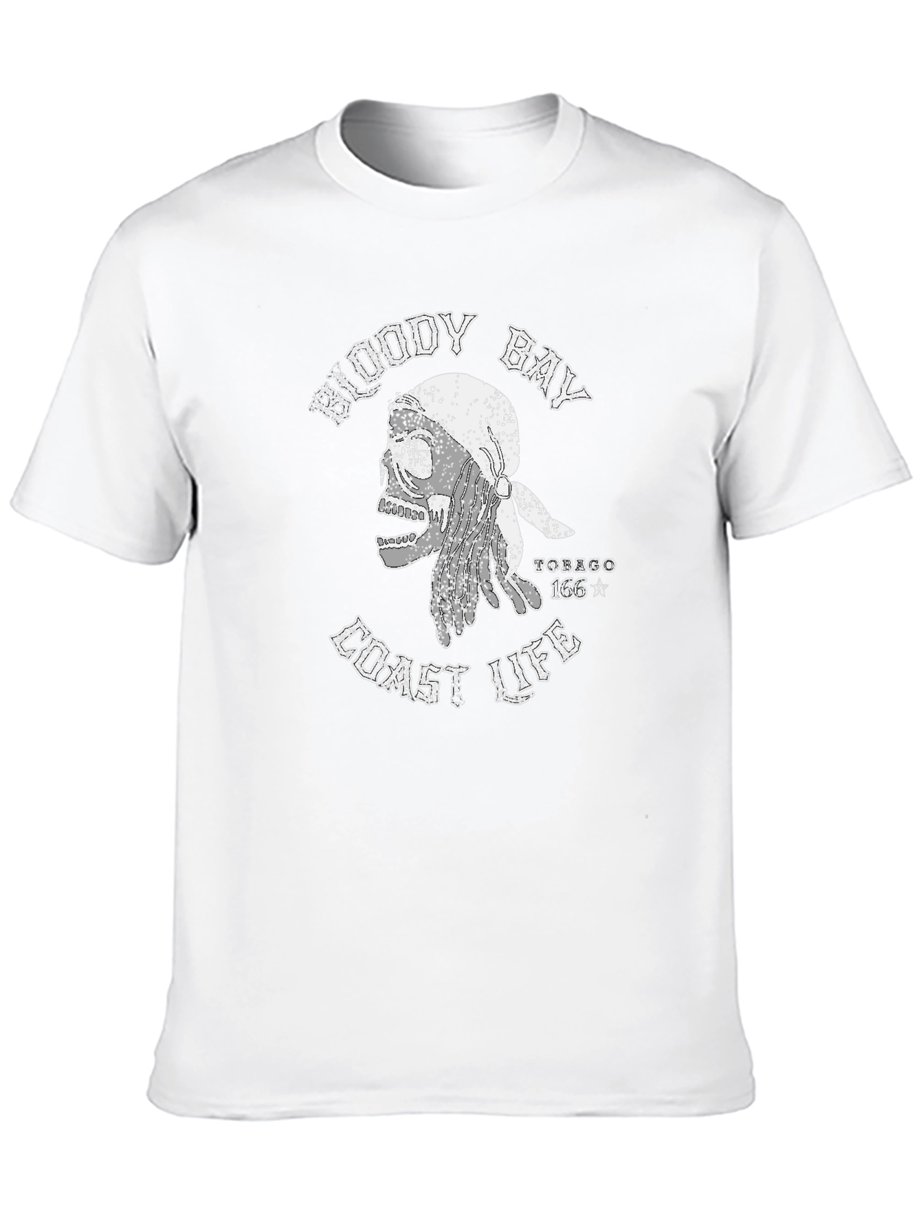 Bloody Bay Coast Life Skull Graphic T-Shirt