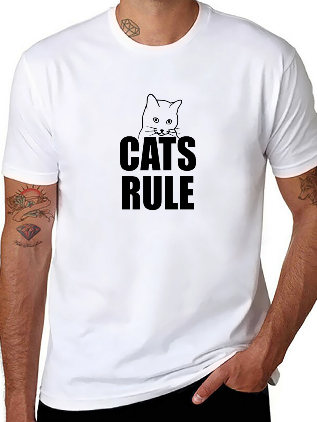 Cats Rule T-Shirt - Unisex Black Tee