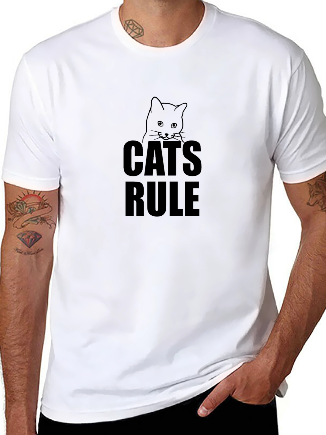 Cats Rule T-Shirt - Unisex Black Tee