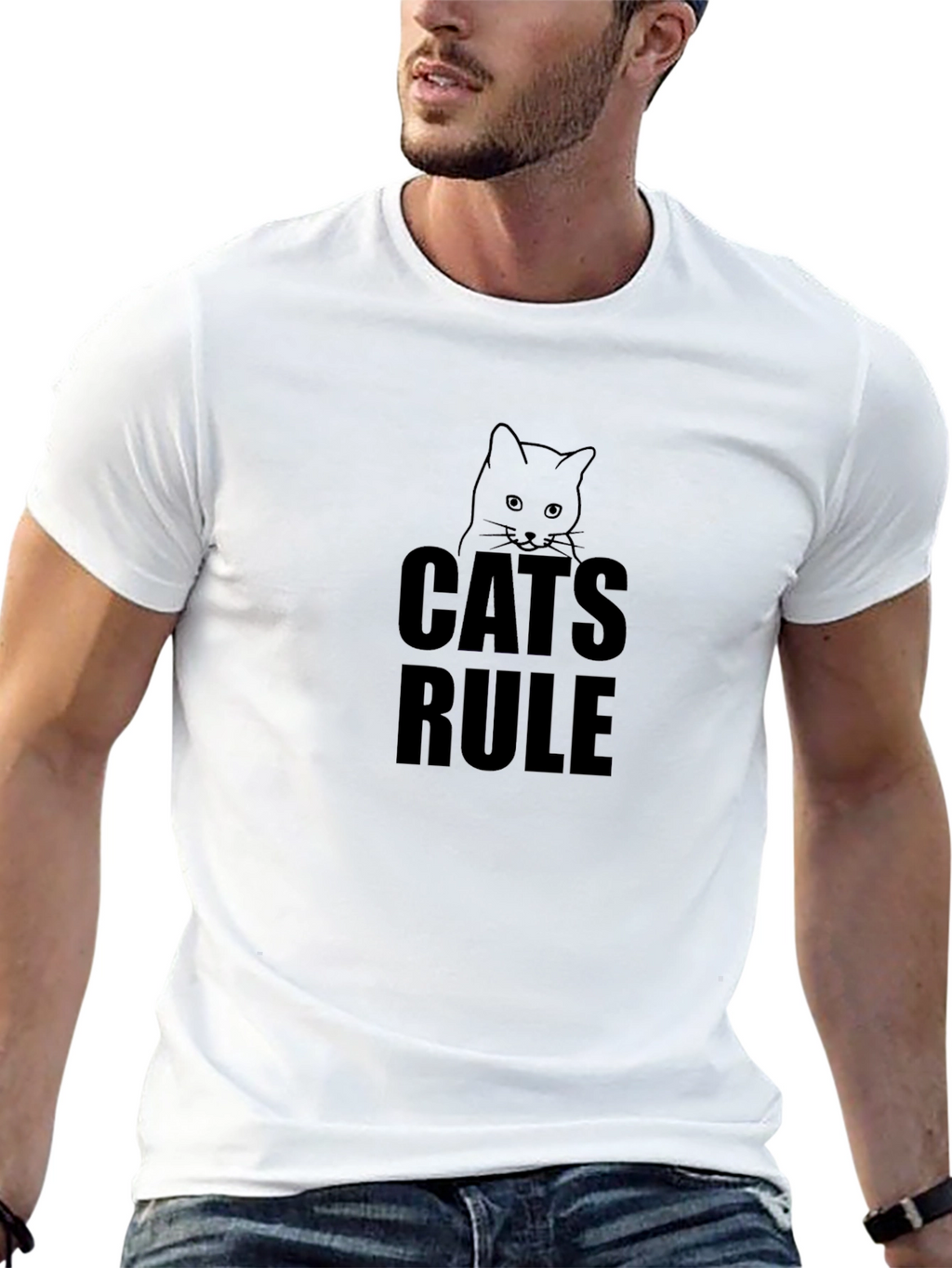 Cats Rule T-Shirt - Unisex Black Tee