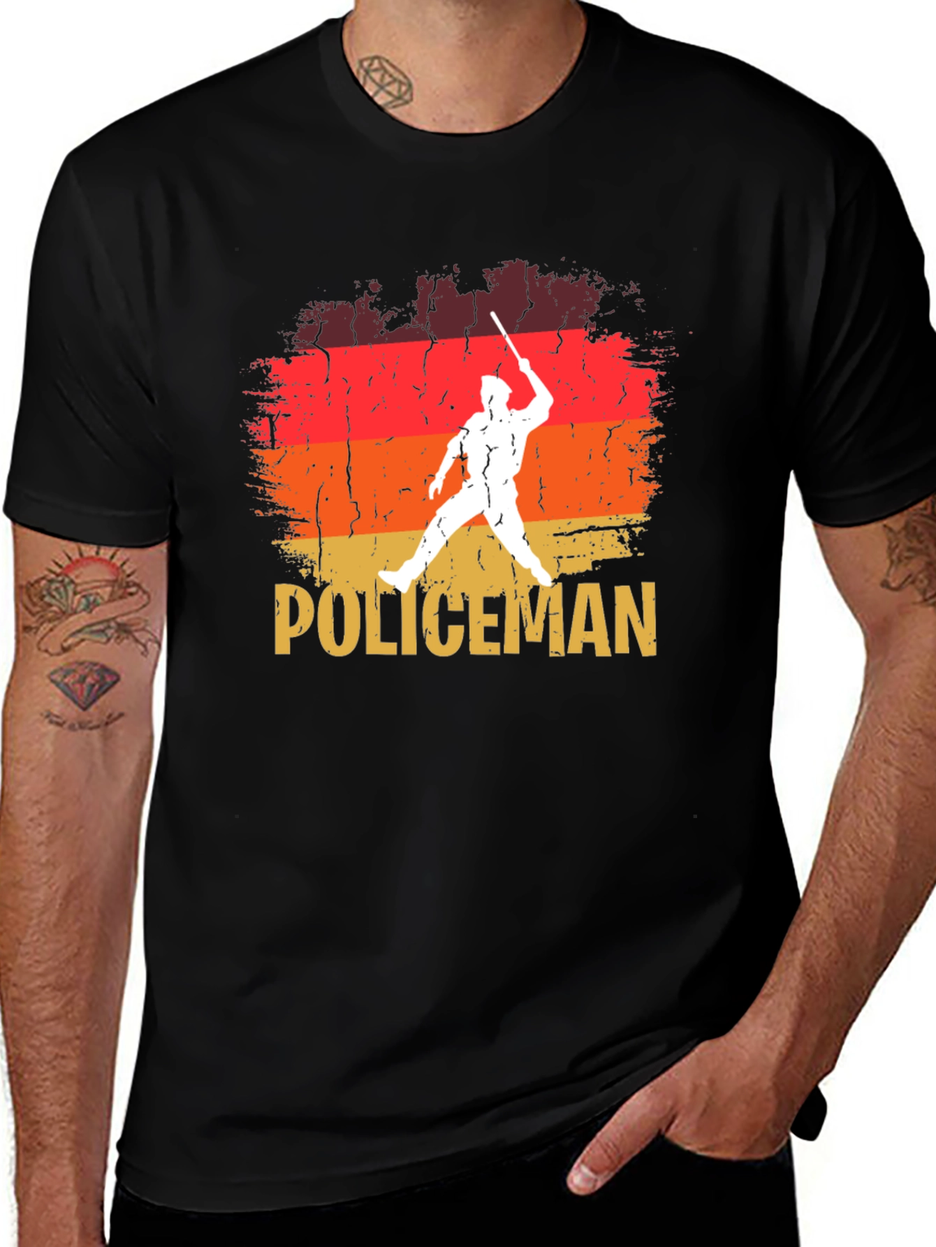 Vintage Policeman Graphic T-Shirt