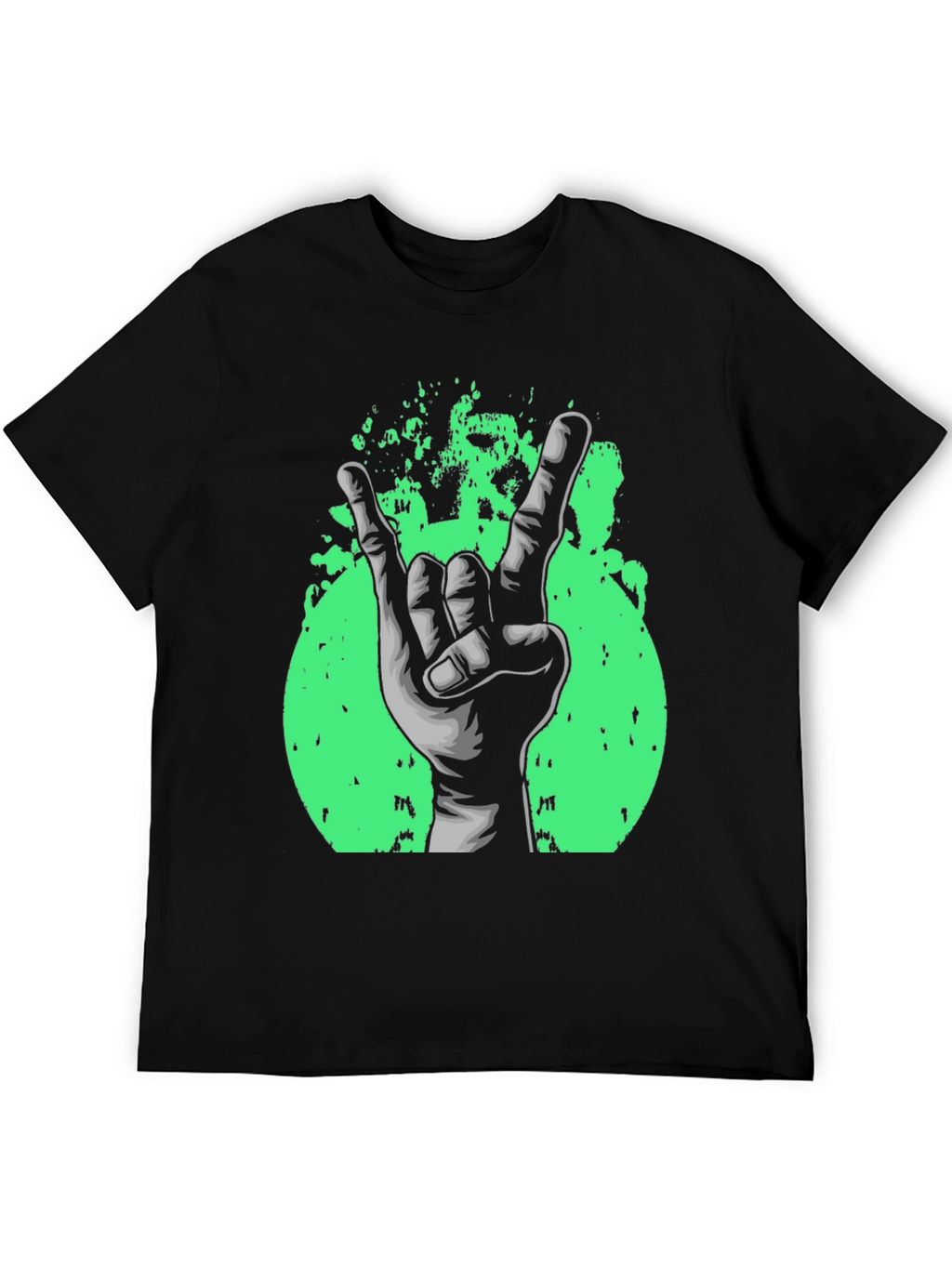 Rock On! Graphic Print Black T-Shirt