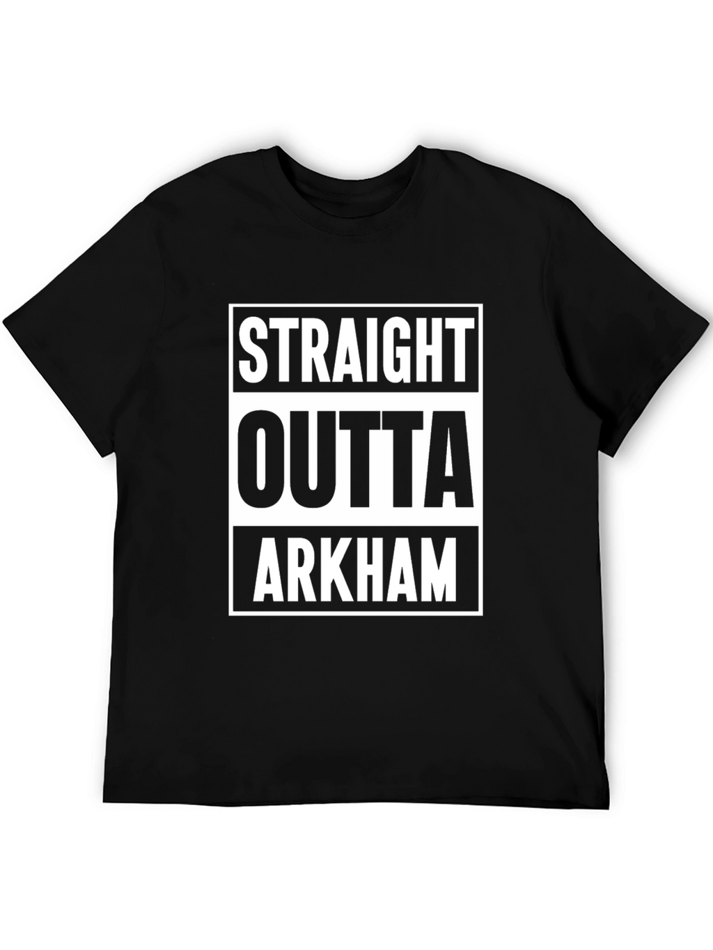 Straight Outta Arkham Graphic Tee - Black Cotton T-Shirt