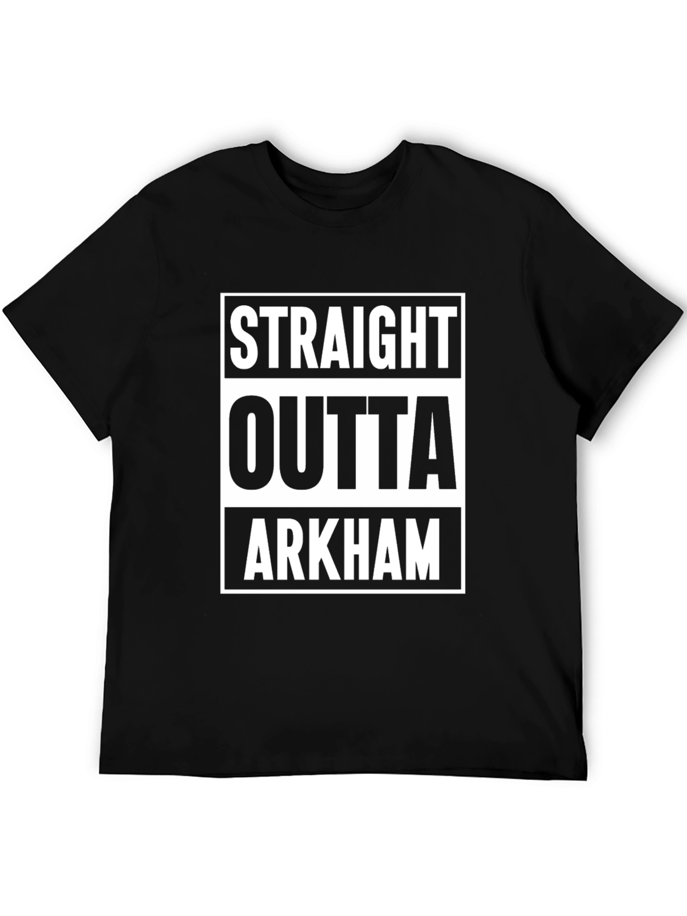 Straight Outta Arkham Graphic Tee - Black Cotton T-Shirt