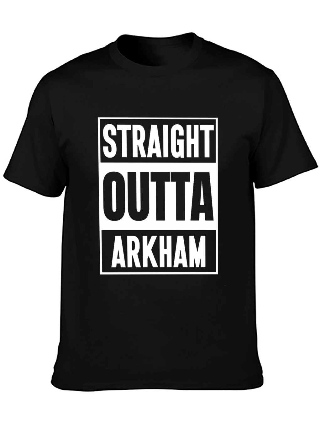 Straight Outta Arkham Graphic Tee - Black Cotton T-Shirt