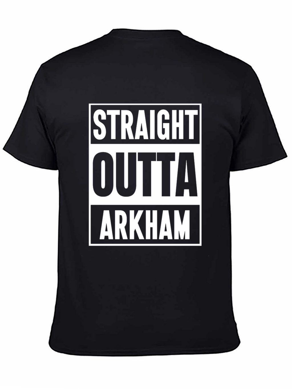 Straight Outta Arkham Graphic Tee - Black Cotton T-Shirt