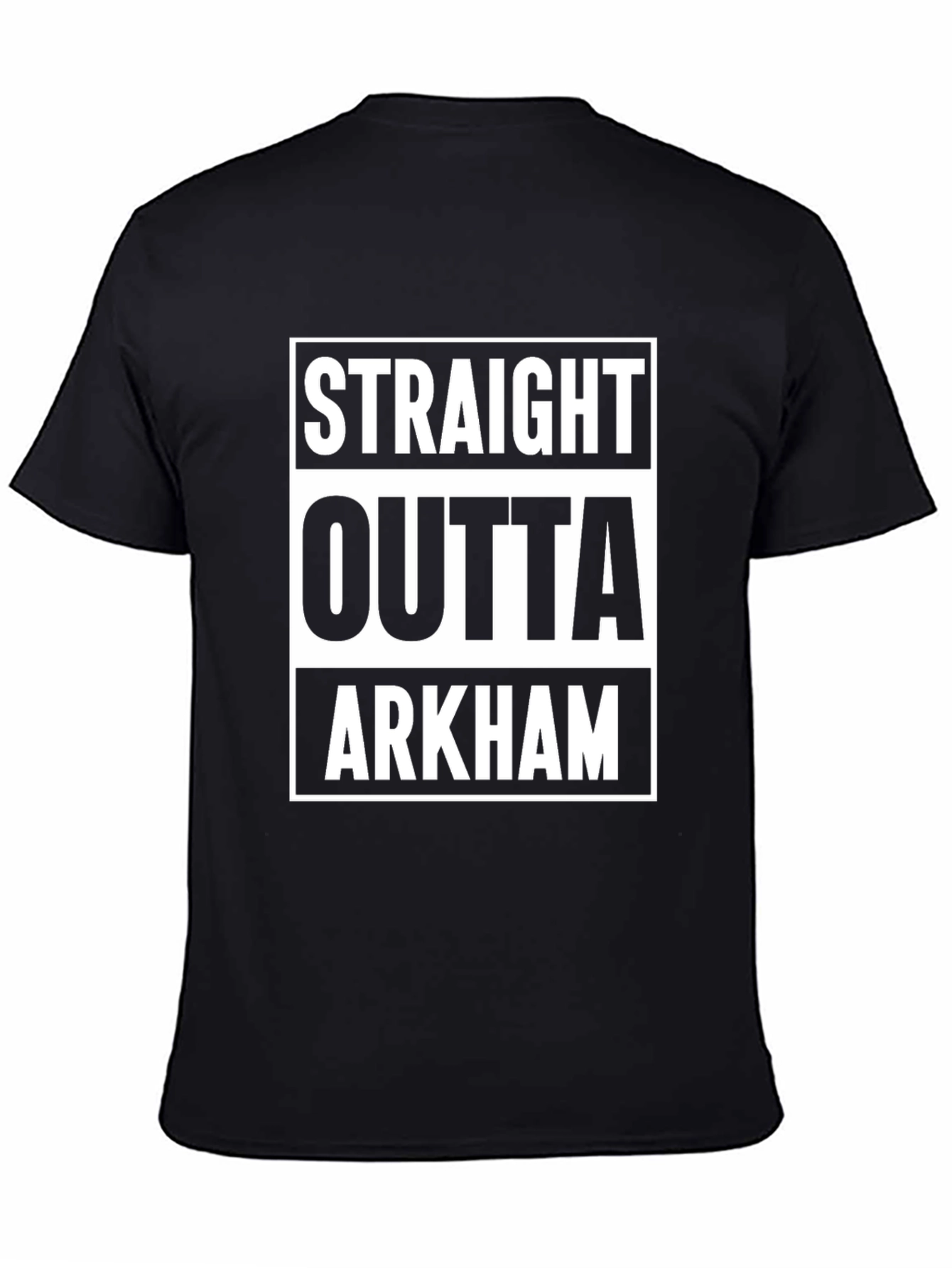 Straight Outta Arkham Graphic Tee - Black Cotton T-Shirt