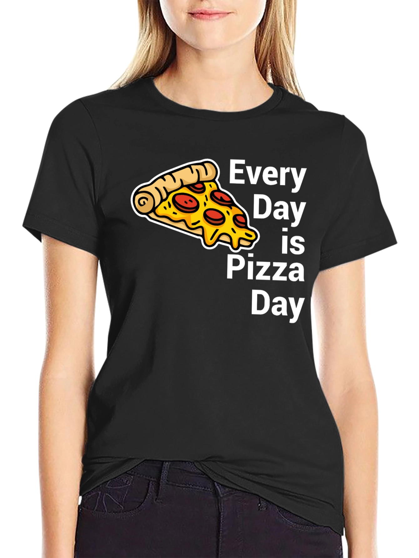 Every Day is Pizza Day Black T-Shirt