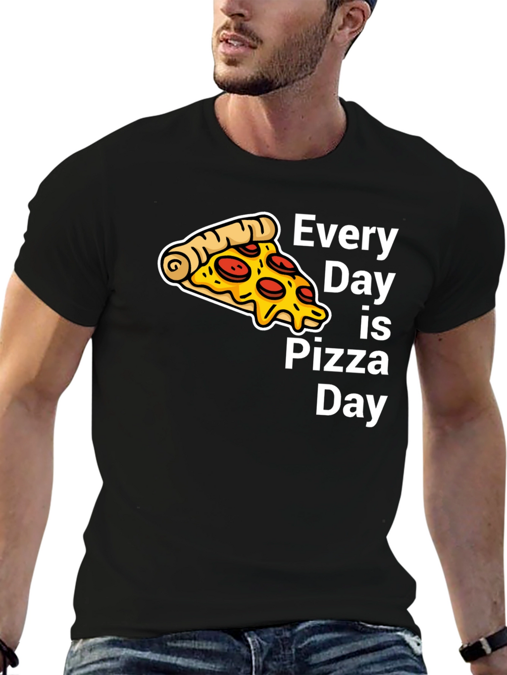 Every Day is Pizza Day Black T-Shirt