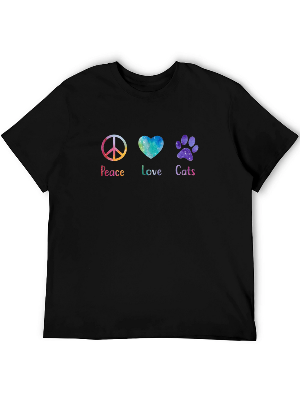 Peace Love Cats T-Shirt - Galaxy Design