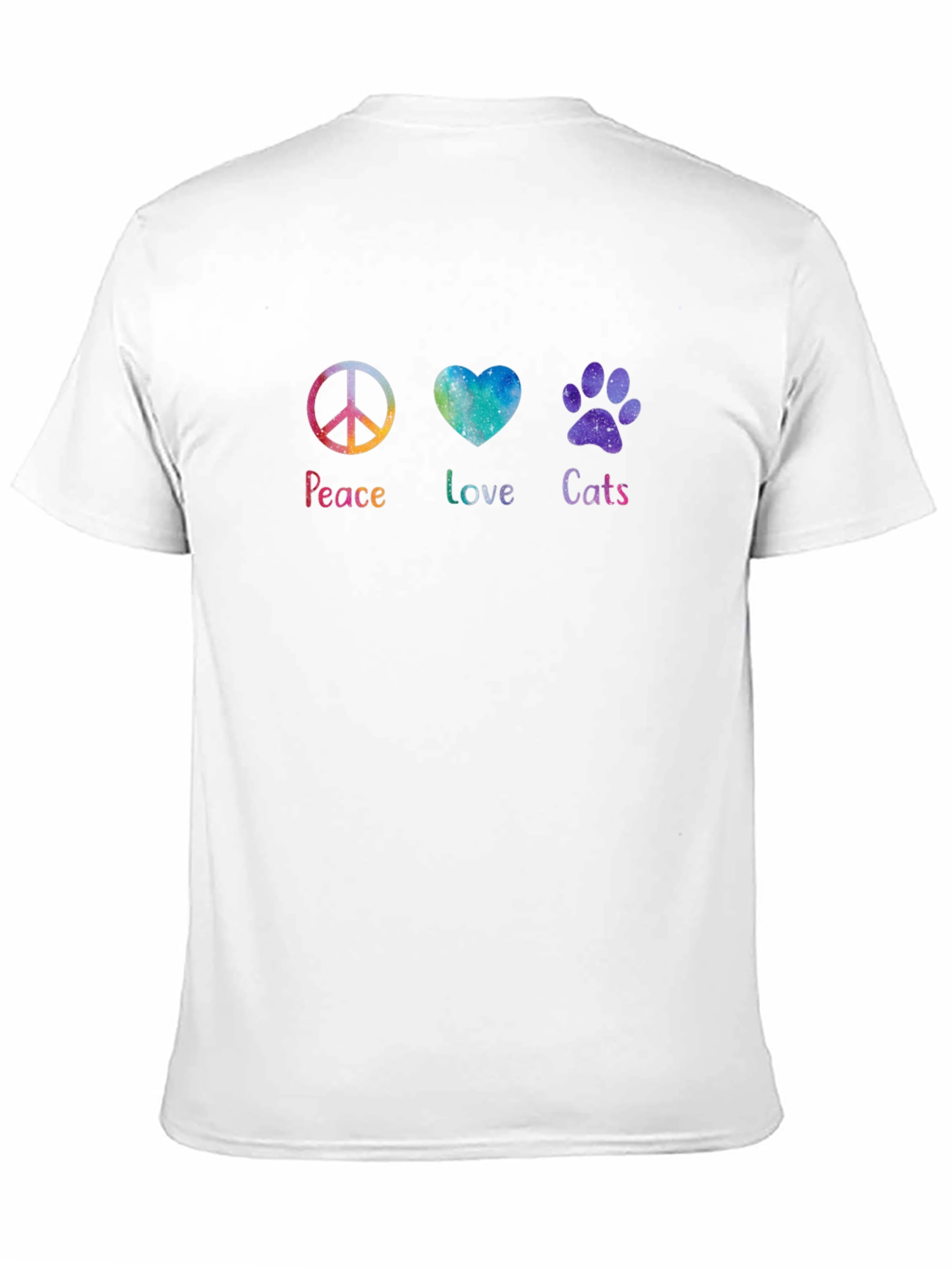 Peace Love Cats T-Shirt - Galaxy Design