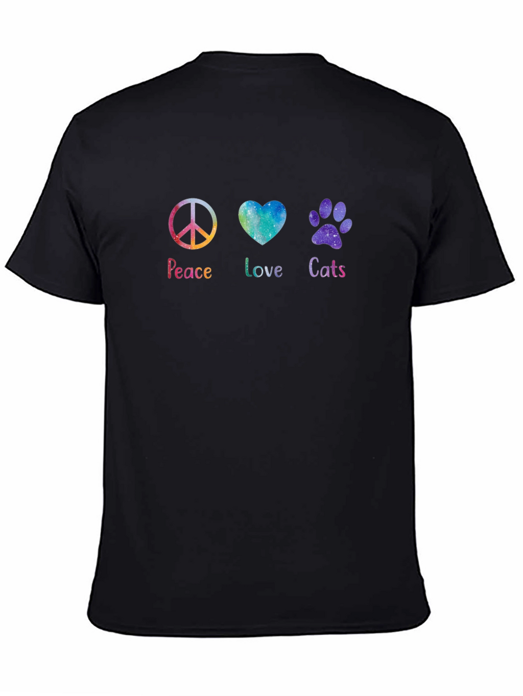 Peace Love Cats T-Shirt - Galaxy Design