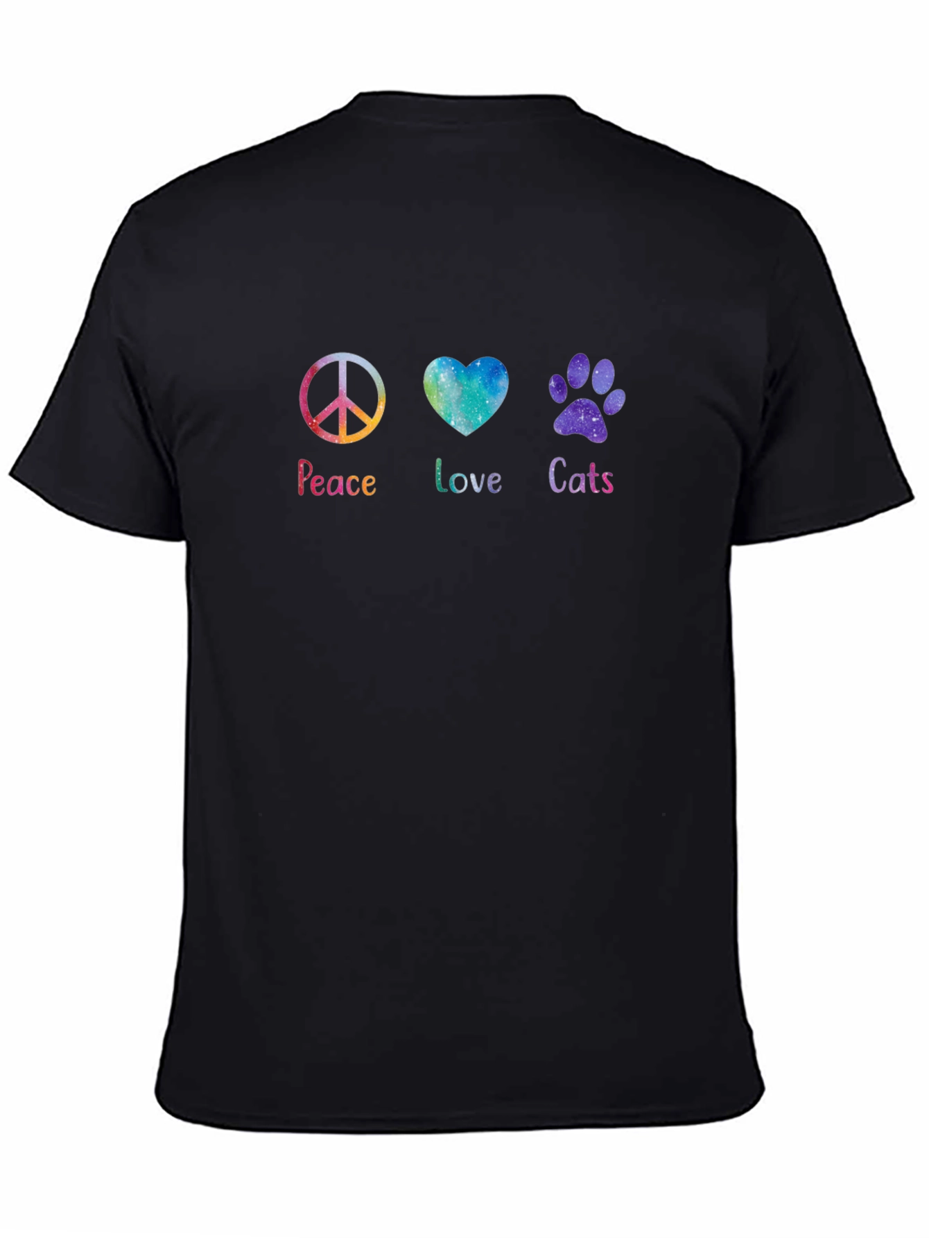 Peace Love Cats T-Shirt - Galaxy Design