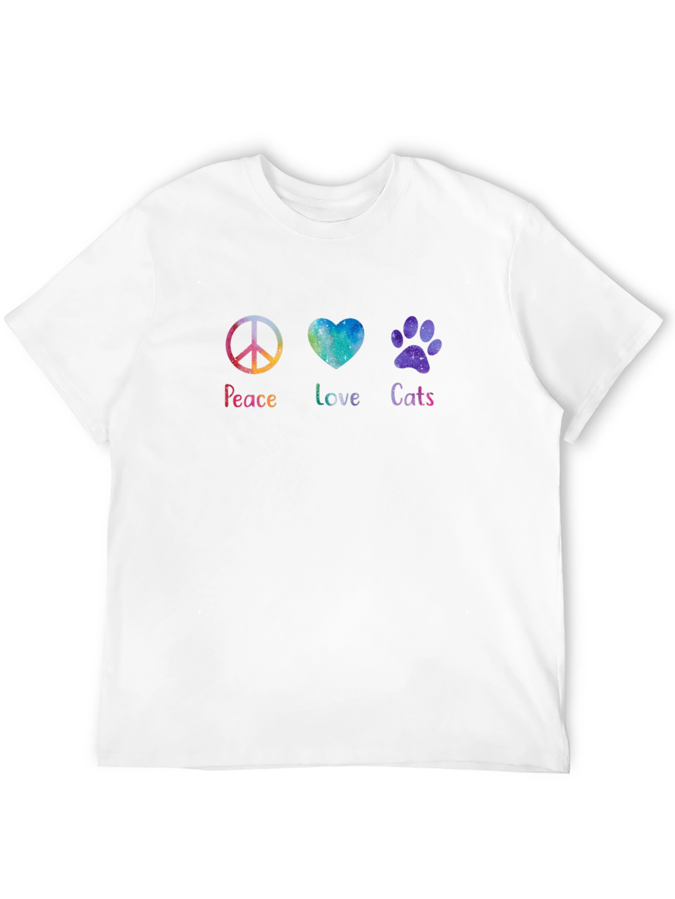 Peace Love Cats T-Shirt - Galaxy Design