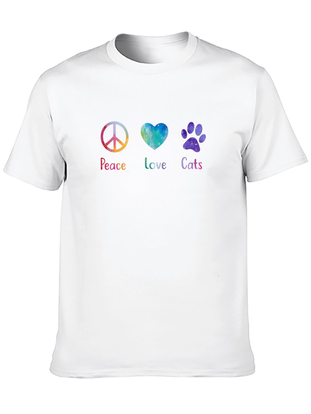 Peace Love Cats T-Shirt - Galaxy Design