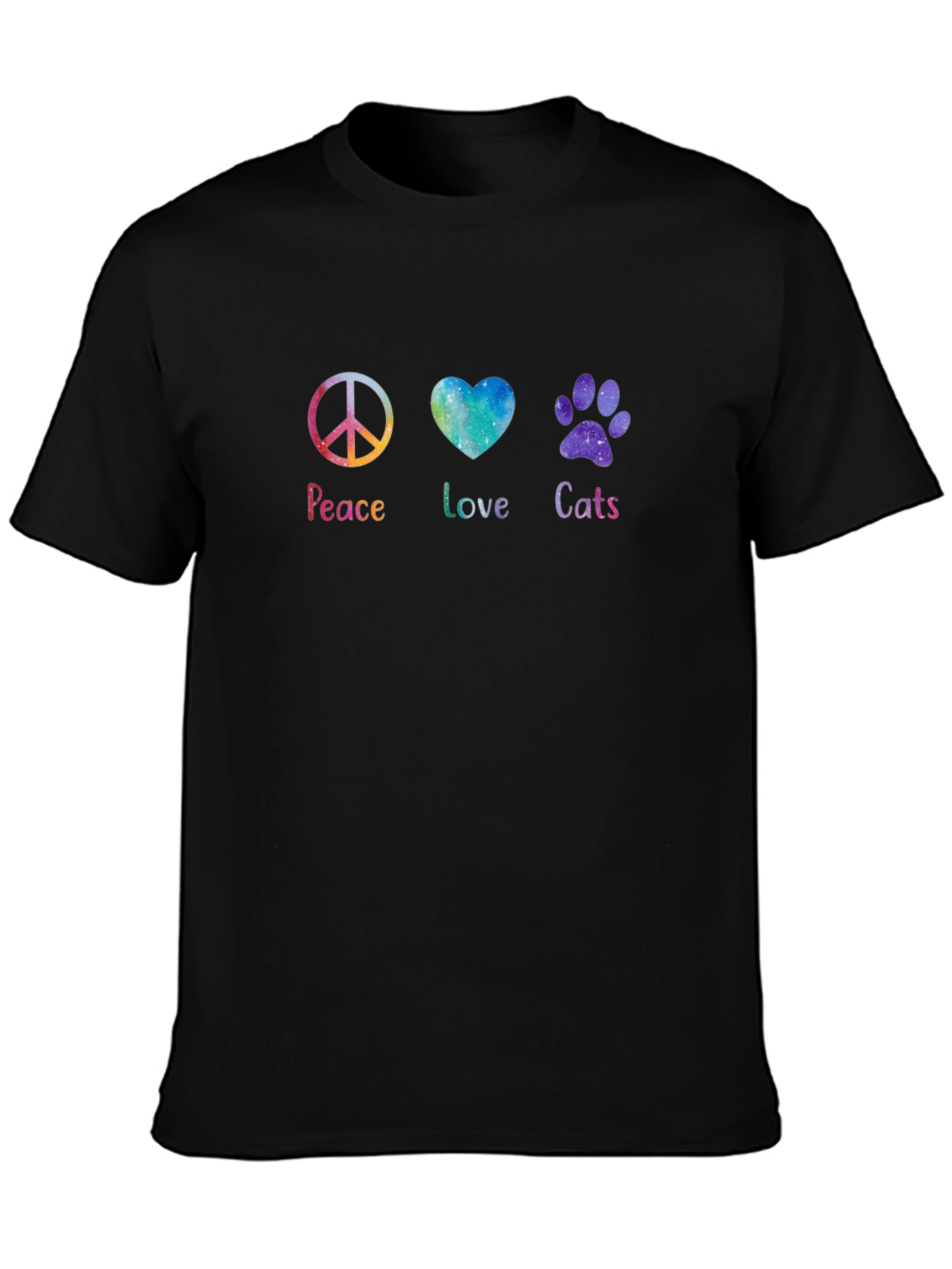 Peace Love Cats T-Shirt - Galaxy Design