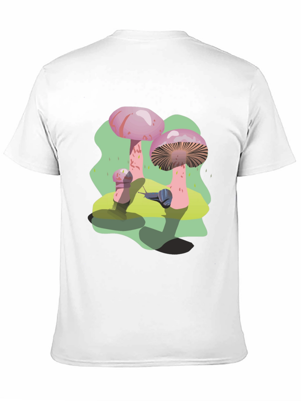 Funky Mushroom and Snail Graphic T-Shirt