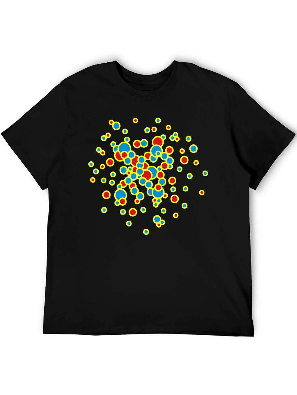 Abstract Circle Design Black T-Shirt