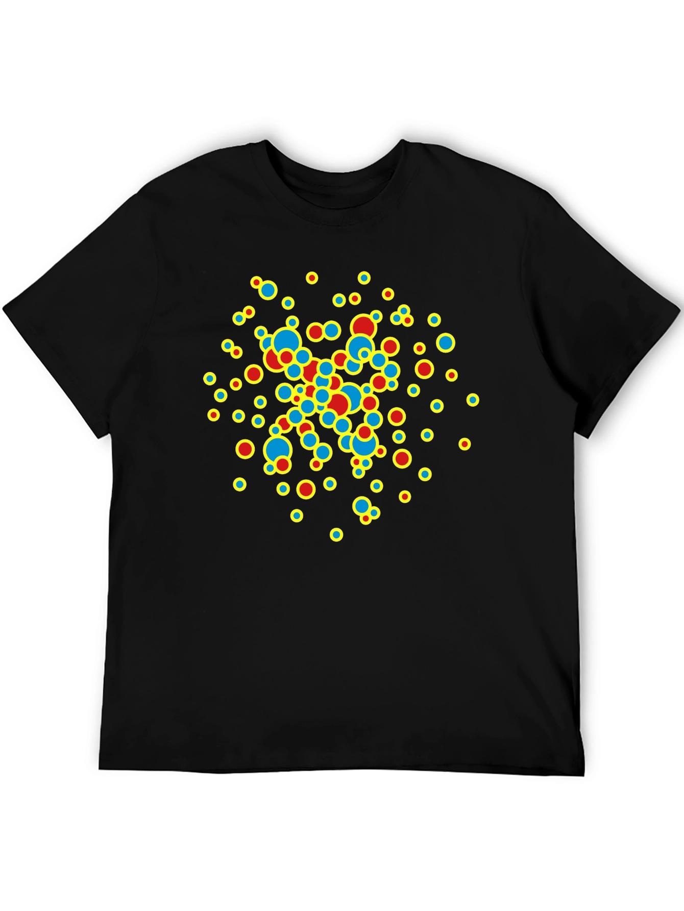Abstract Circle Design Black T-Shirt