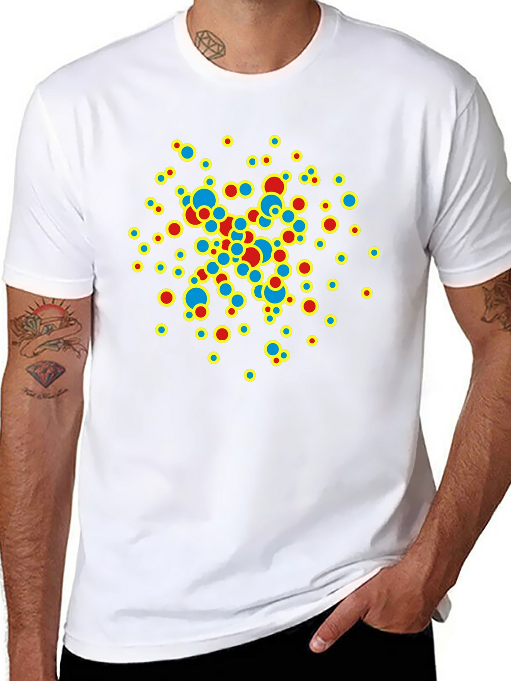 Abstract Circle Design Black T-Shirt