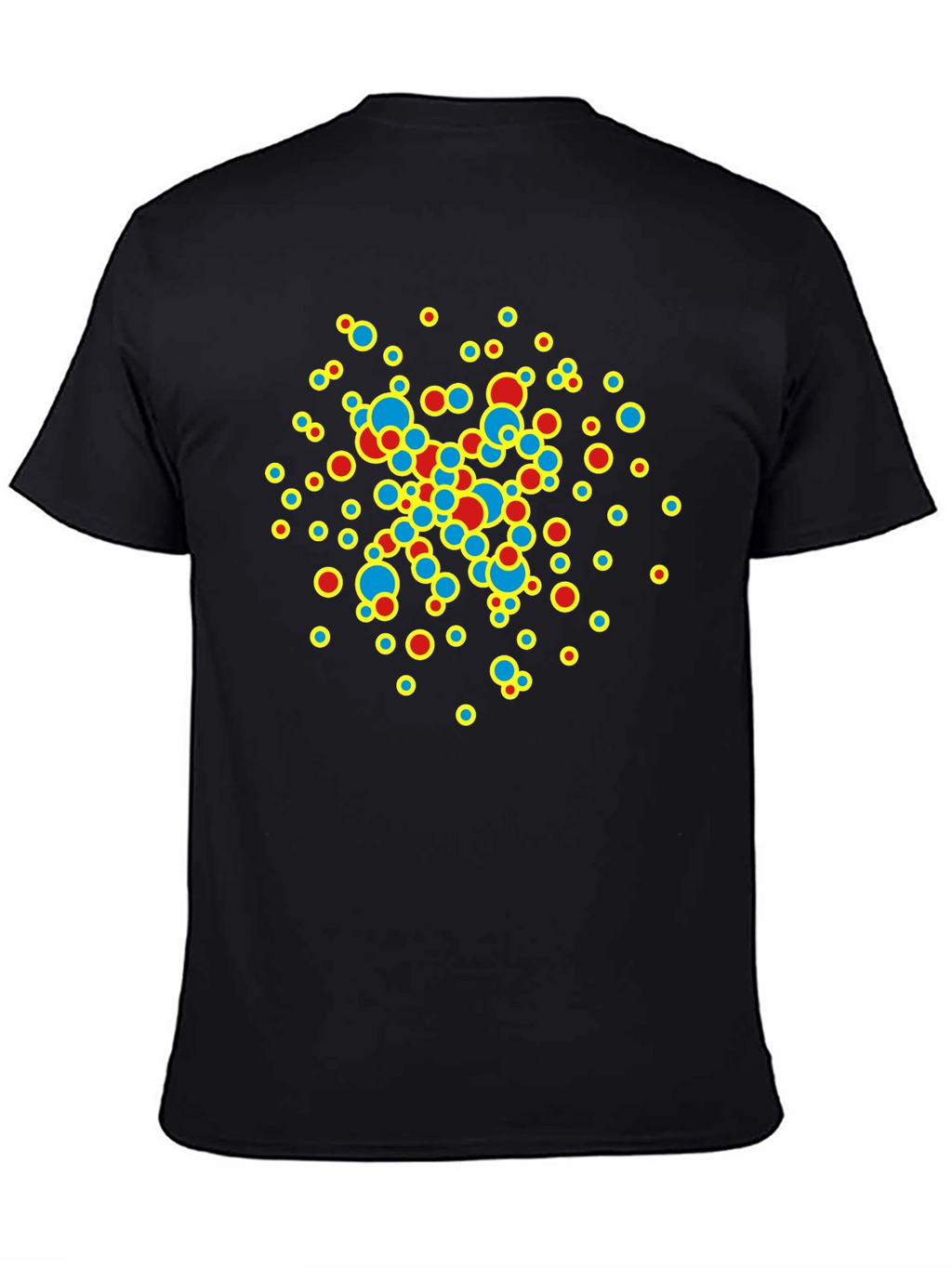 Abstract Circle Design Black T-Shirt