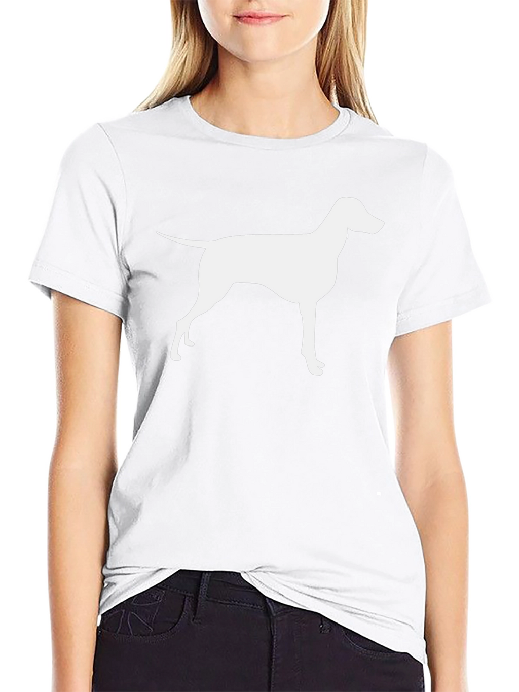 Dog Silhouette Graphic Black T-Shirt