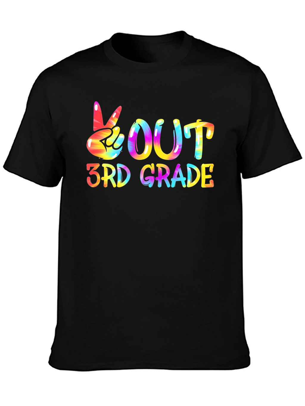 Peace Out 3rd Grade Black T-Shirt