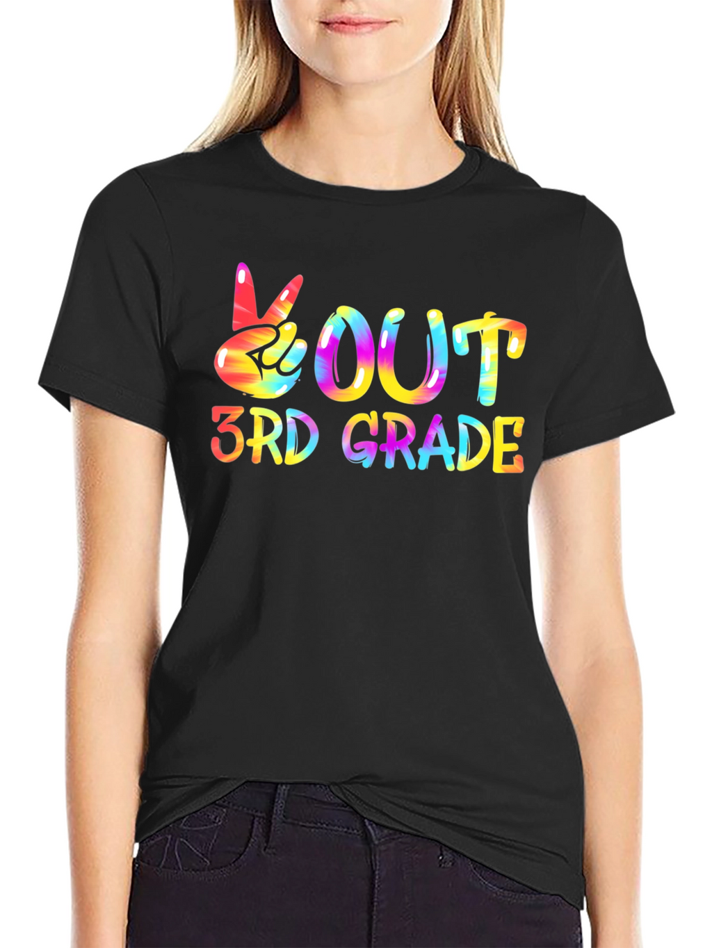 Peace Out 3rd Grade Black T-Shirt