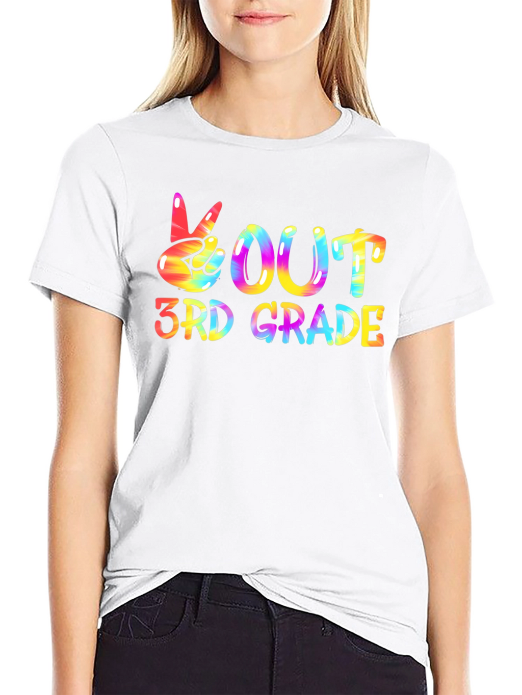 Peace Out 3rd Grade Black T-Shirt