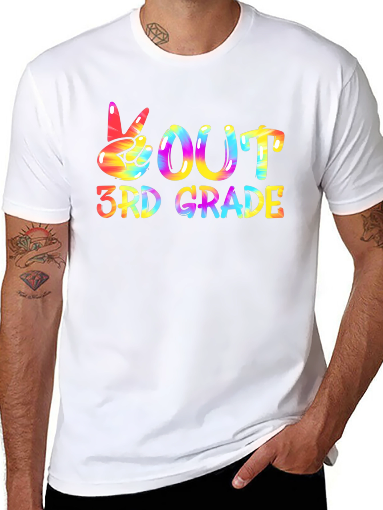 Peace Out 3rd Grade Black T-Shirt