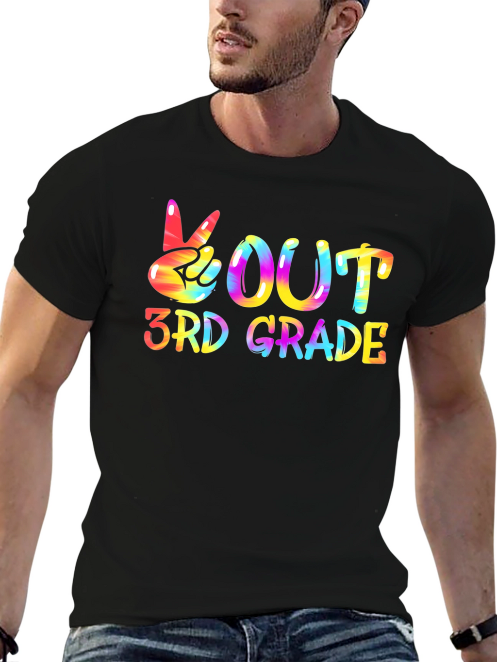 Peace Out 3rd Grade Black T-Shirt