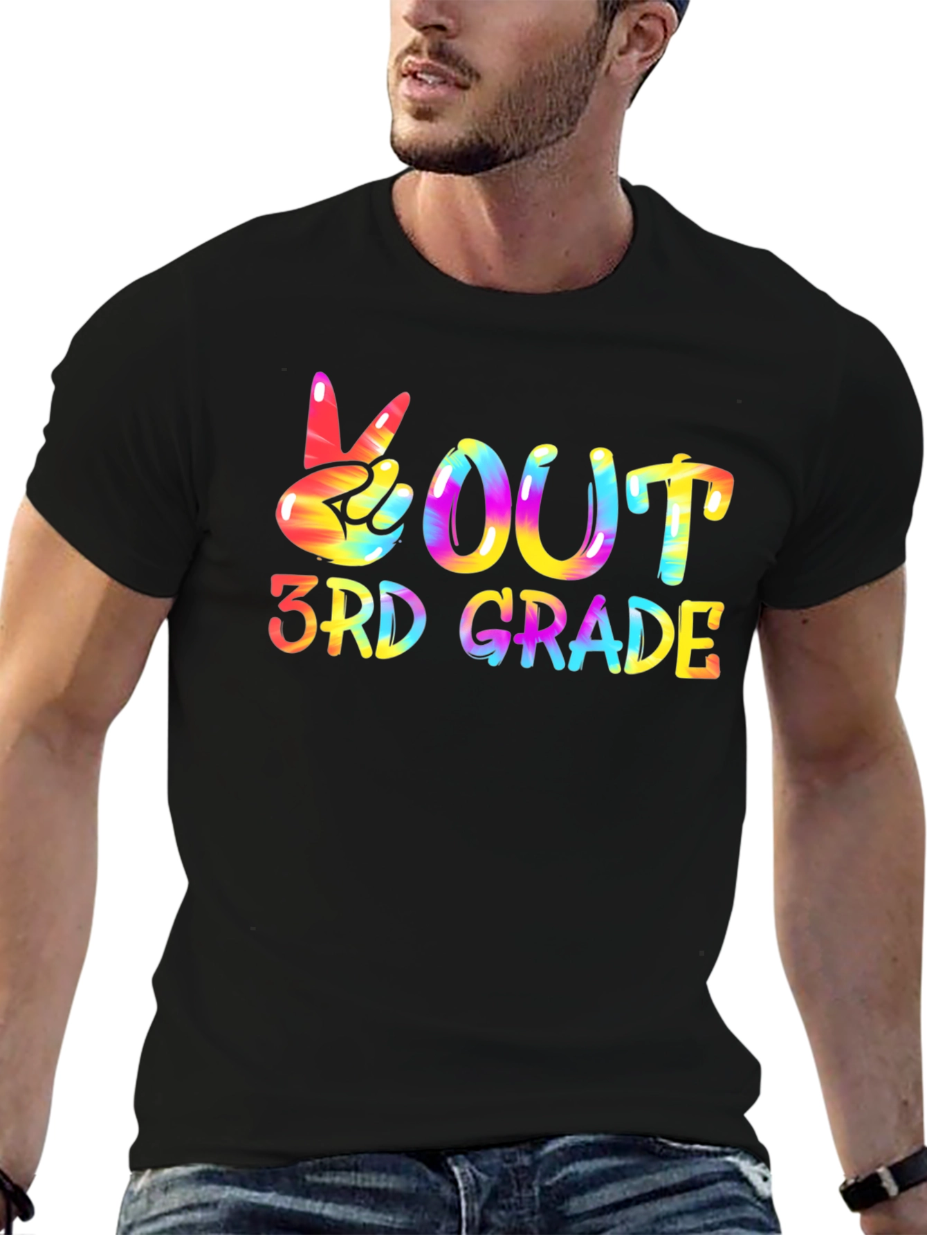 Peace Out 3rd Grade Black T-Shirt
