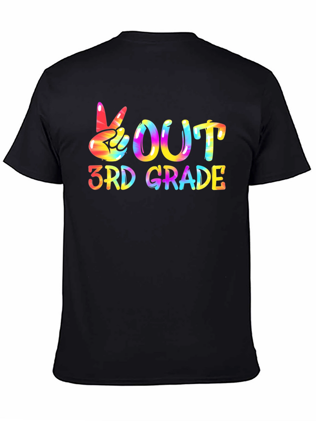 Peace Out 3rd Grade Black T-Shirt