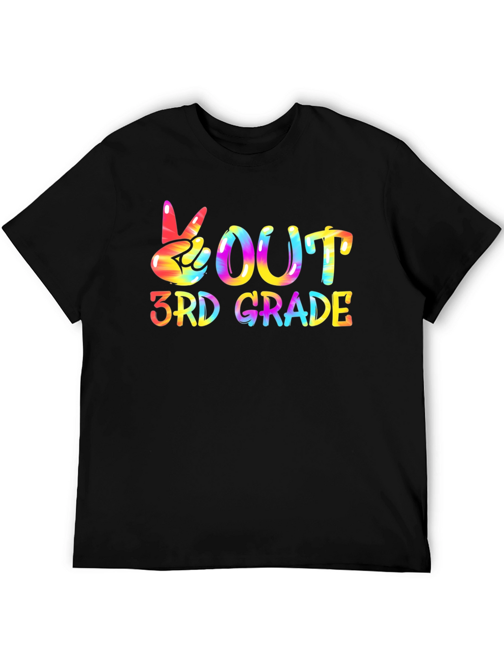 Peace Out 3rd Grade Black T-Shirt