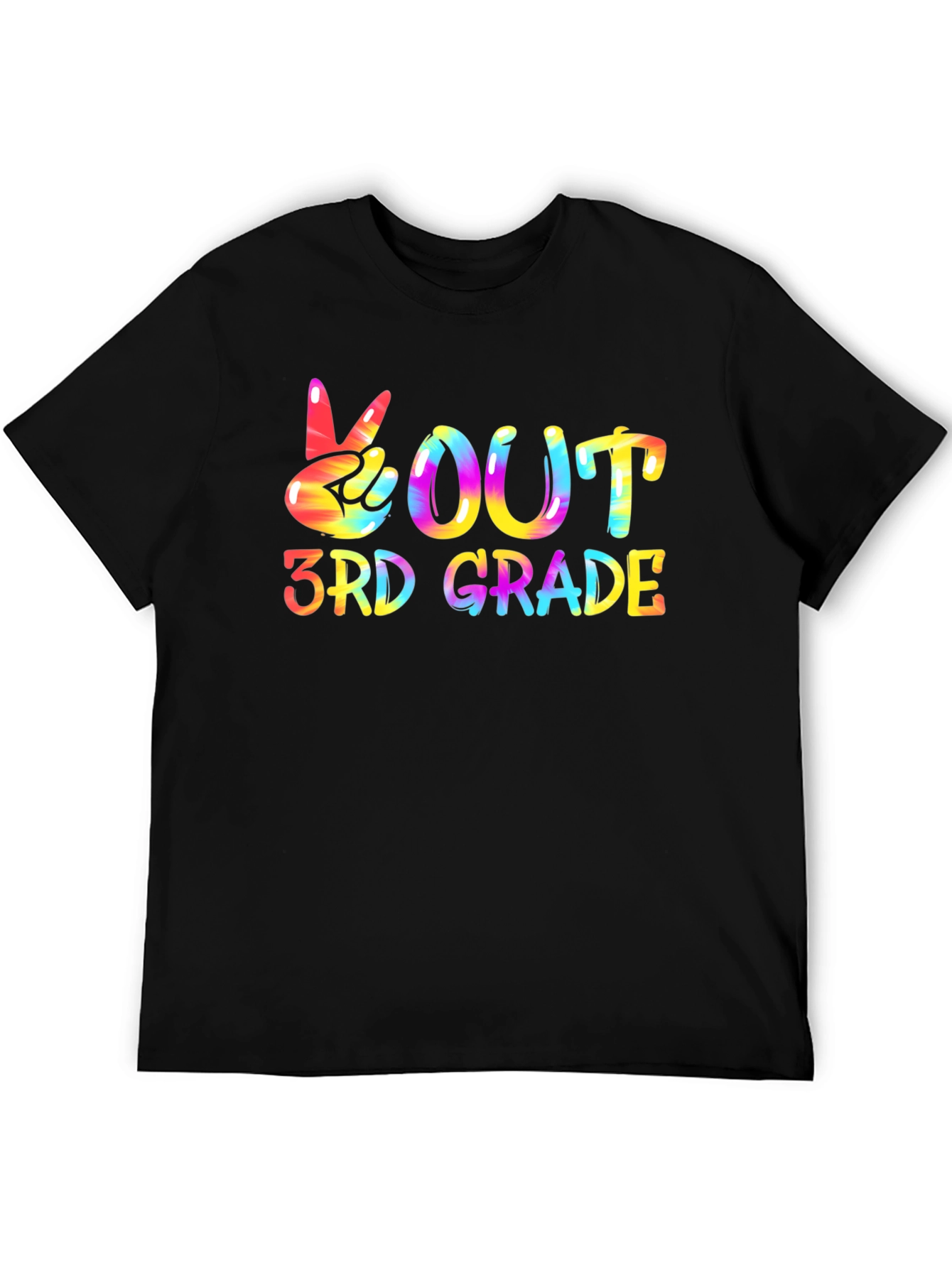 Peace Out 3rd Grade Black T-Shirt
