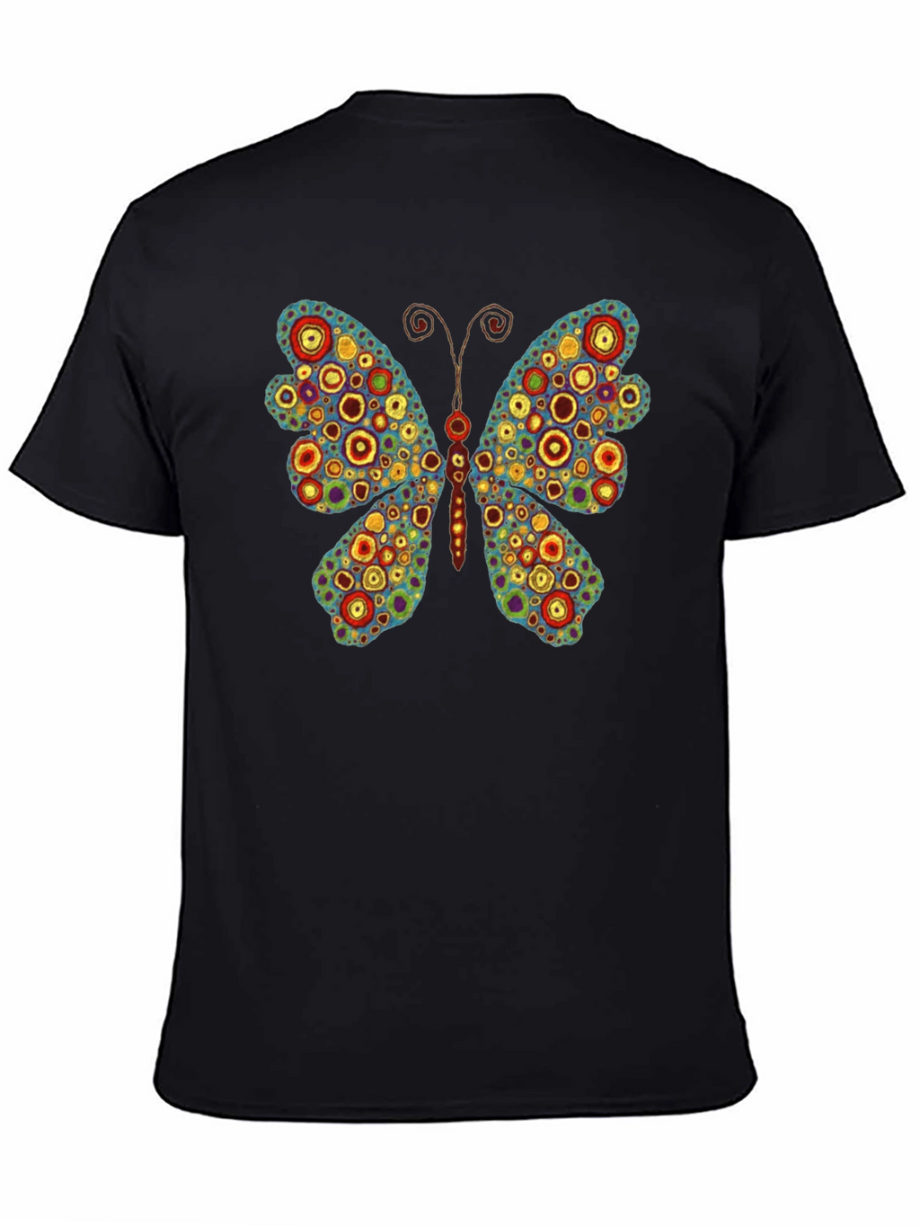 Butterfly Art Print Black T-Shirt