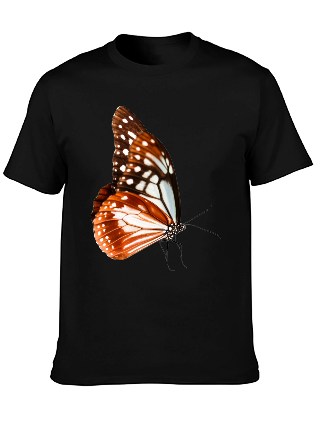 Butterfly Graphic Tee - Stylish Mens Black T-Shirt