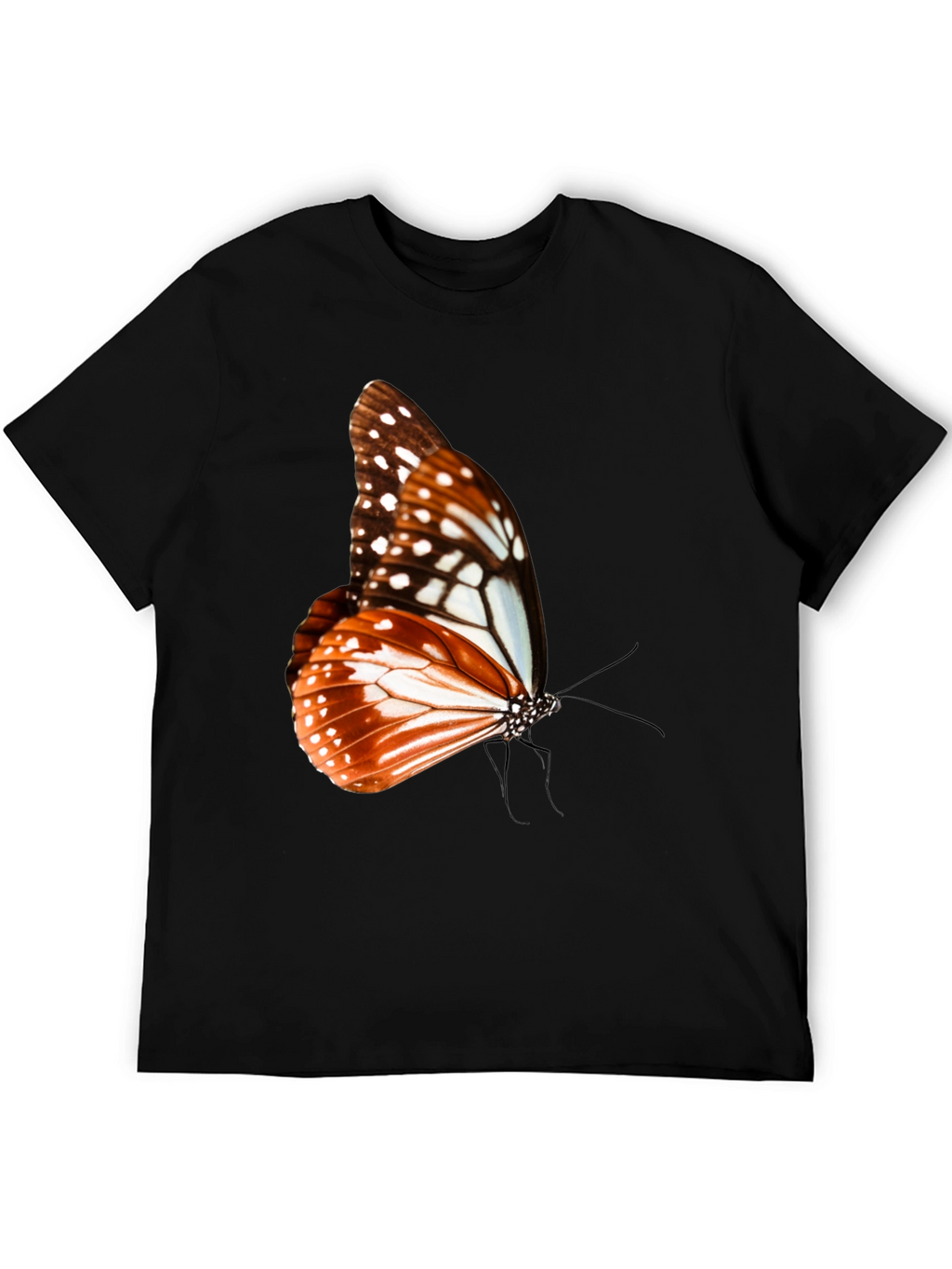 Butterfly Graphic Tee - Stylish Mens Black T-Shirt