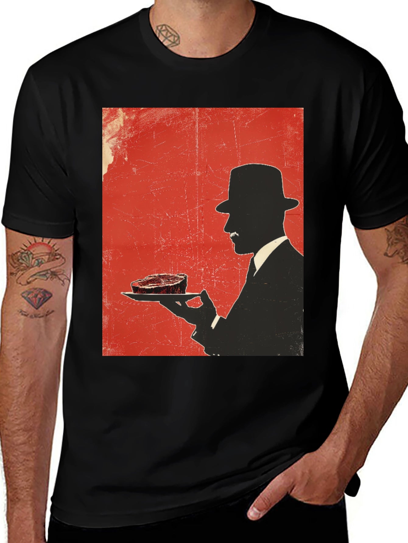 Steak Silhouette T-Shirt - Foodie Style