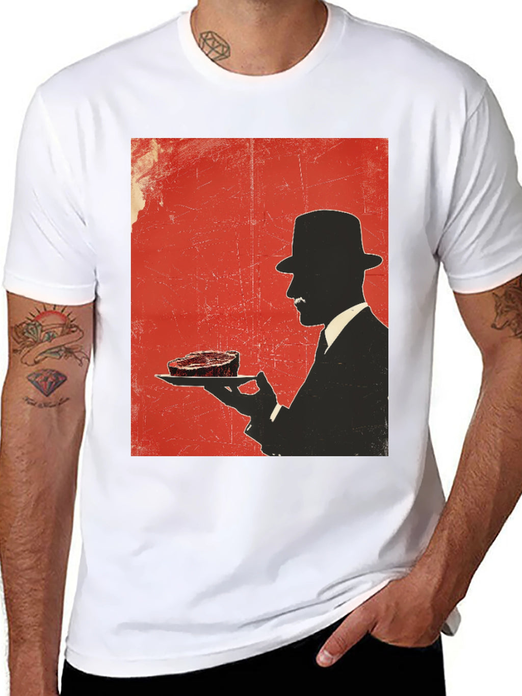 Steak Silhouette T-Shirt - Foodie Style