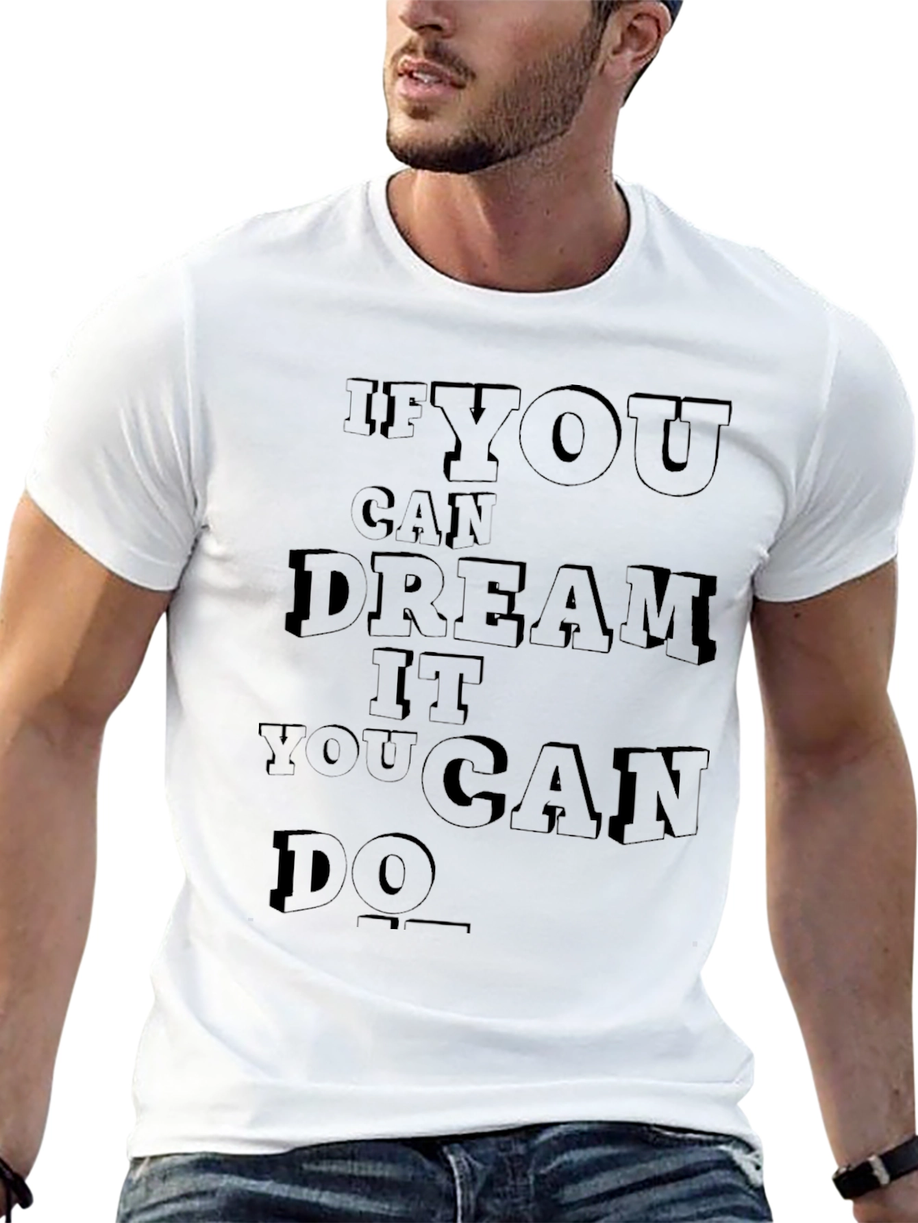 Inspirational Quote Graphic T-Shirt - Black