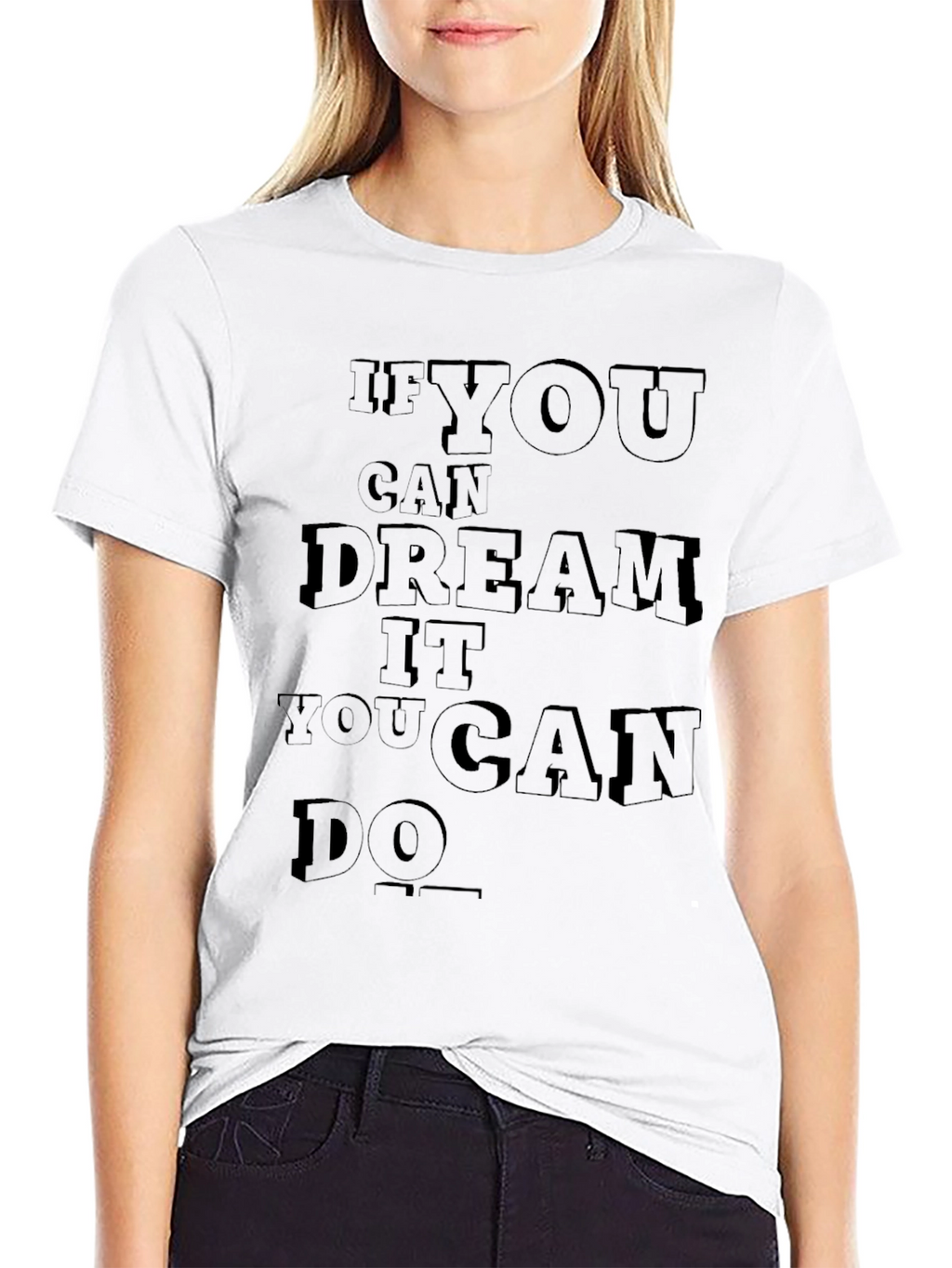 Inspirational Quote Graphic T-Shirt - Black