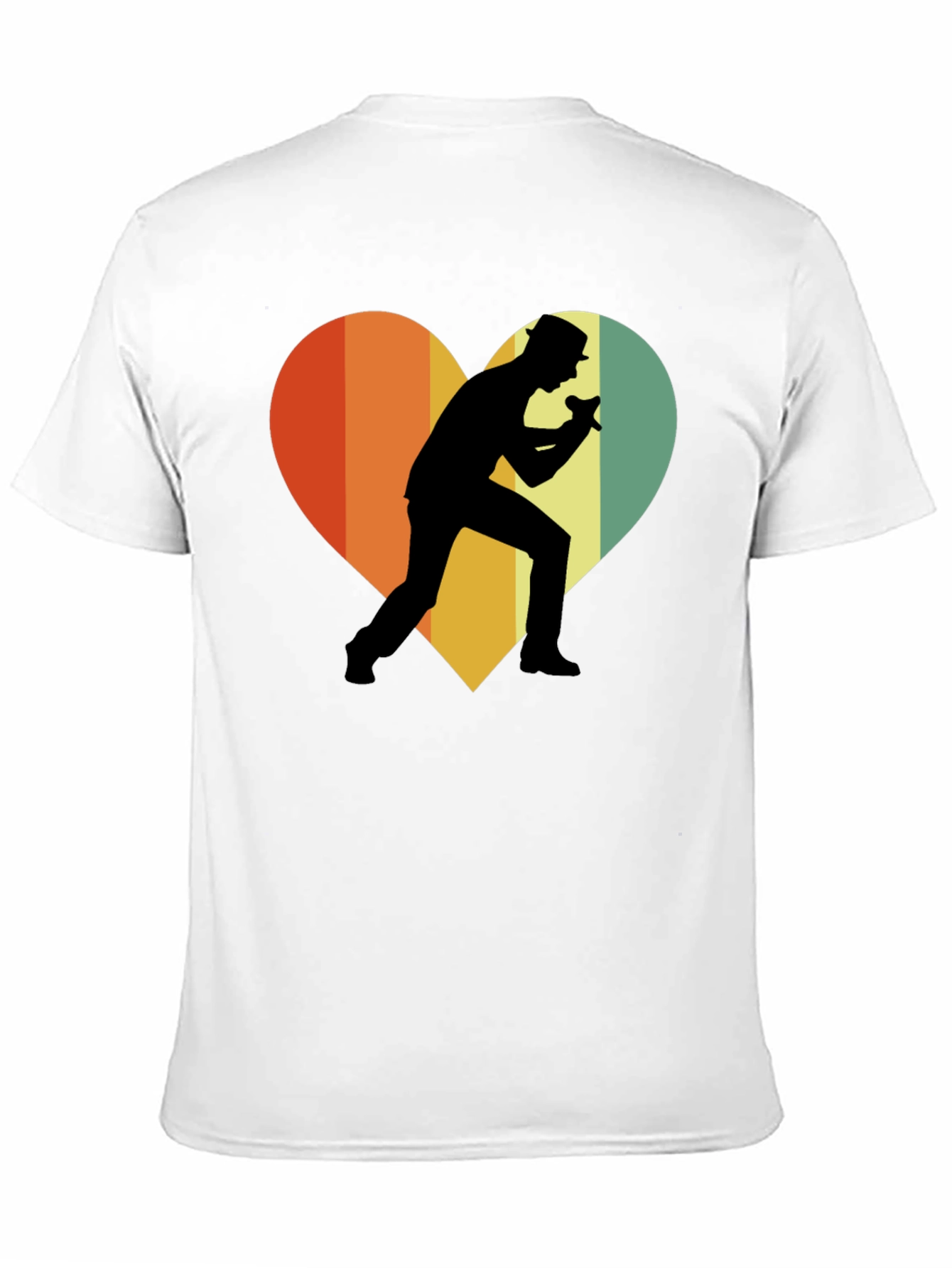 Retro Singer Heart T-Shirt - Black
