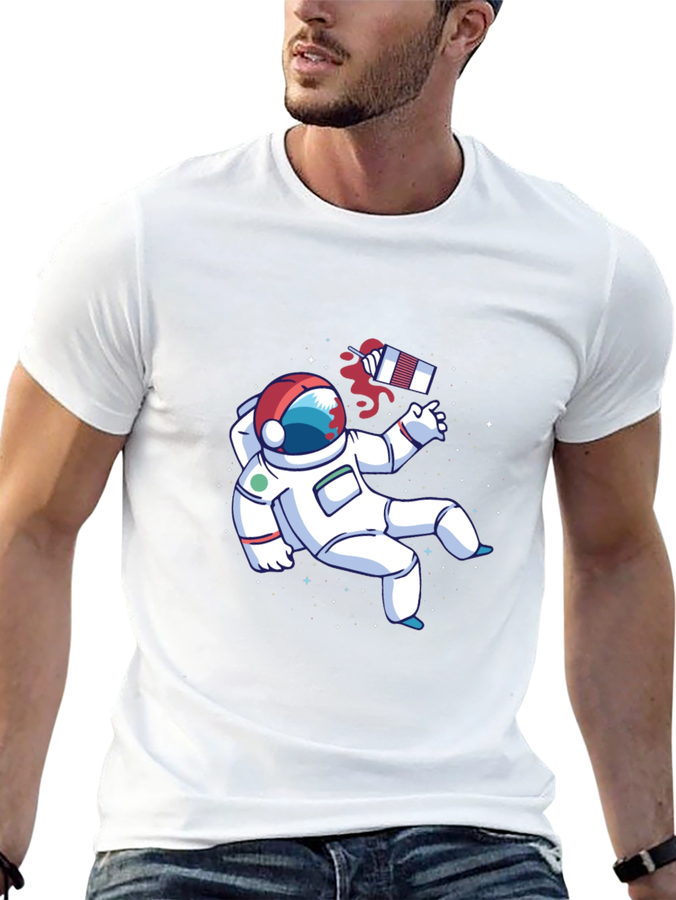 Astronaut Space Graphic Tee - Black