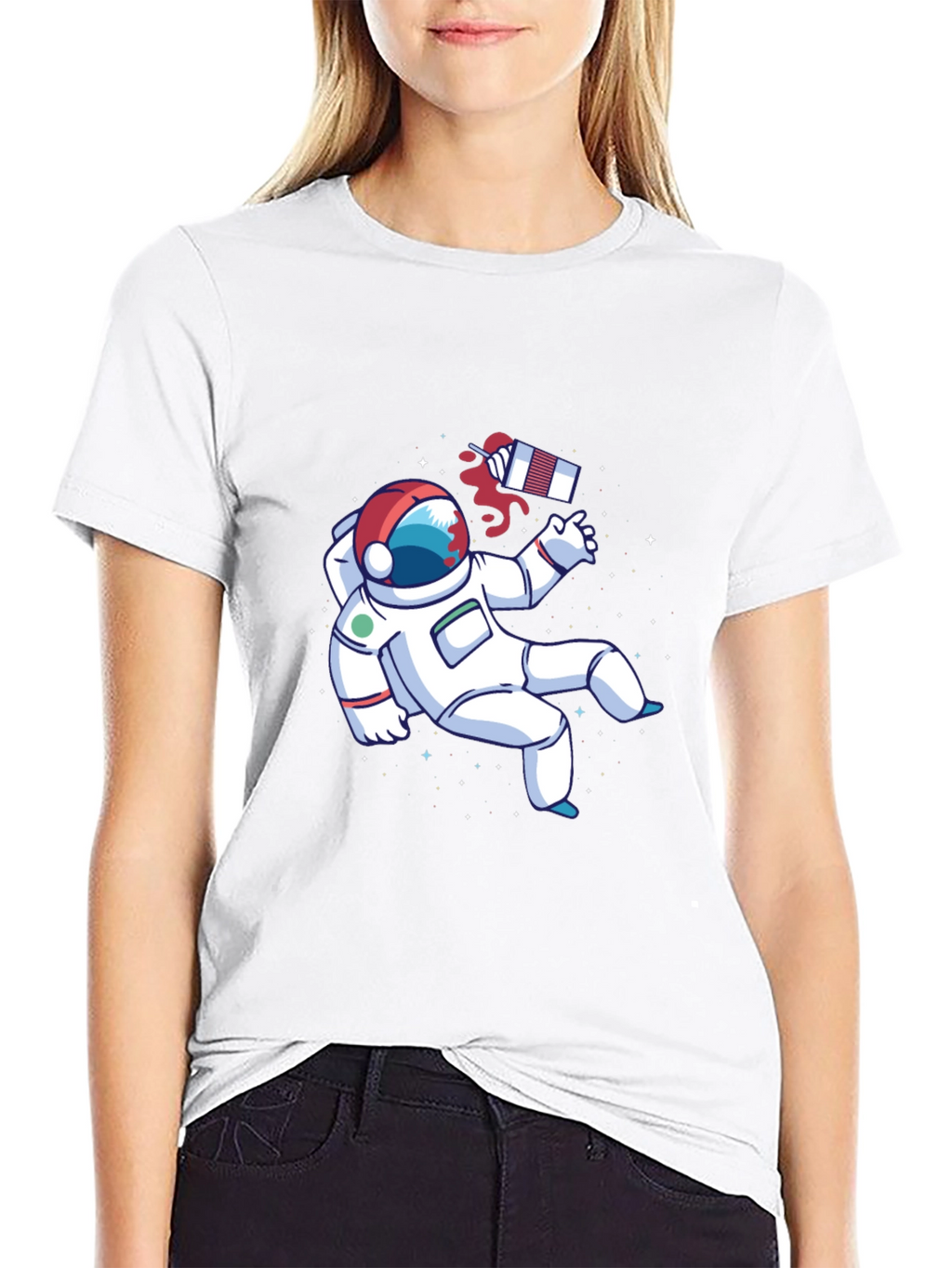 Astronaut Space Graphic Tee - Black