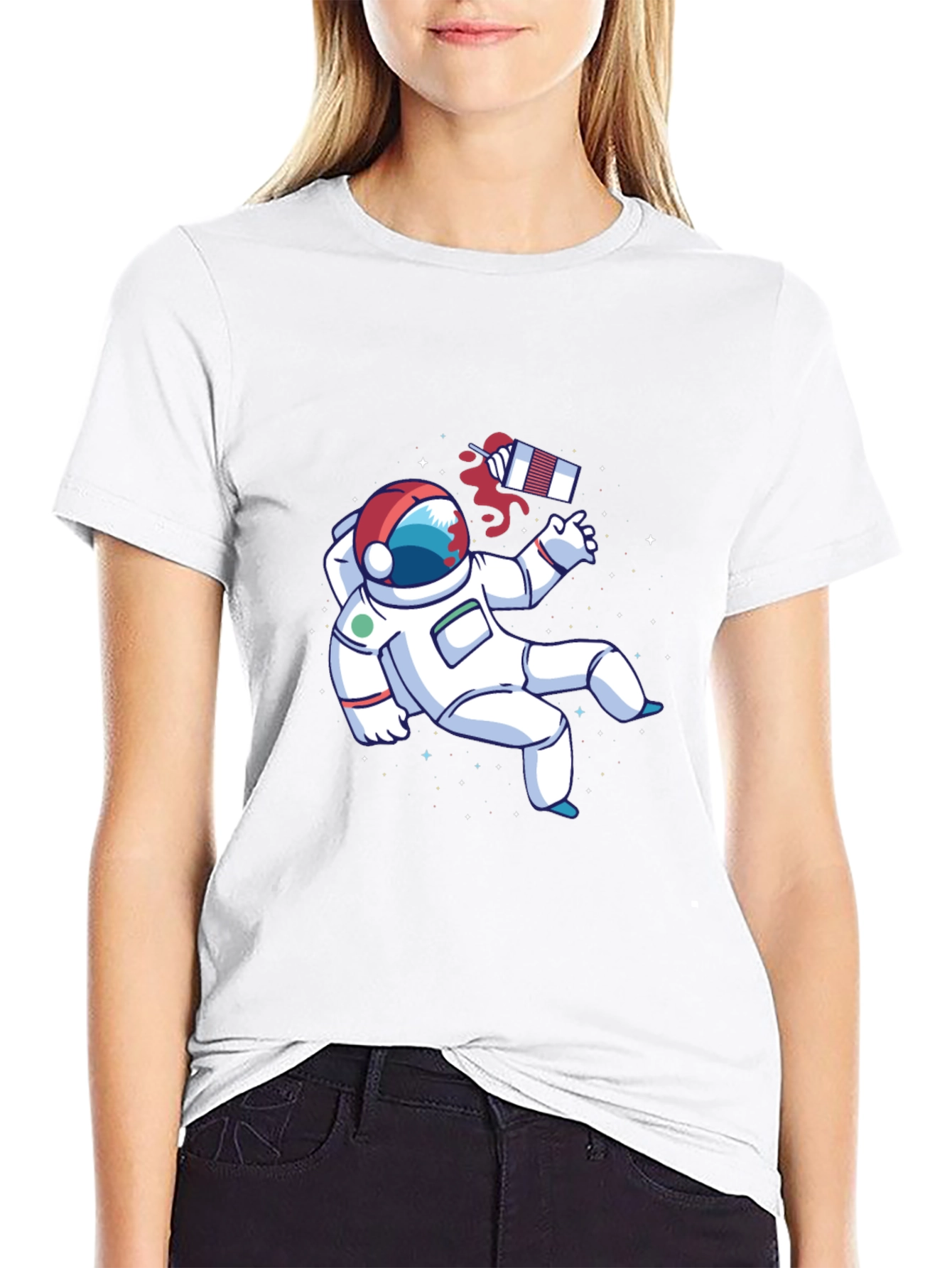 Astronaut Space Graphic Tee - Black